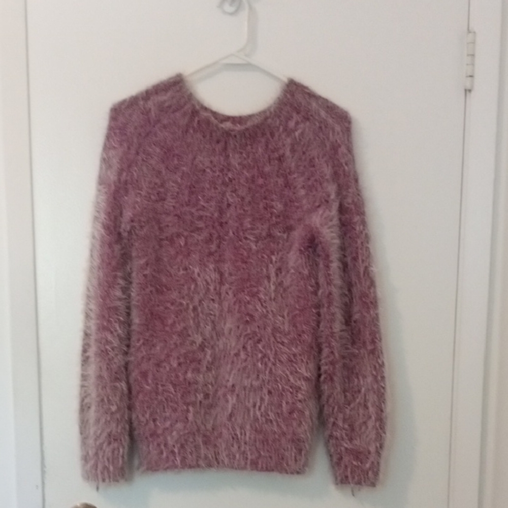 Elegant Mauve Fuzzy Sweater